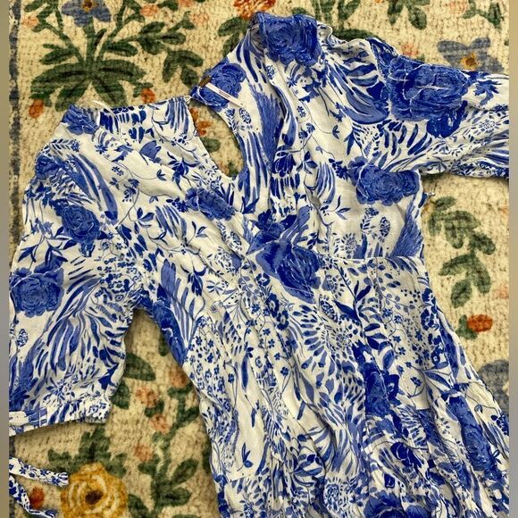 Free People Forever Always Floral Midi Dress Cold Shoulder Boho Size 2 - Picture 10 of 14